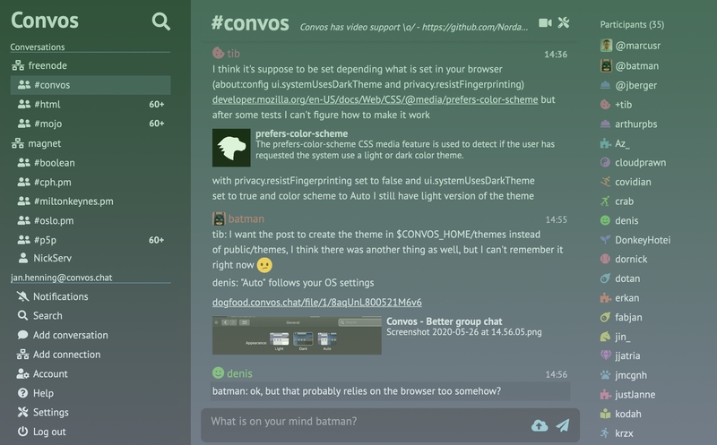 Screenshot di Convos