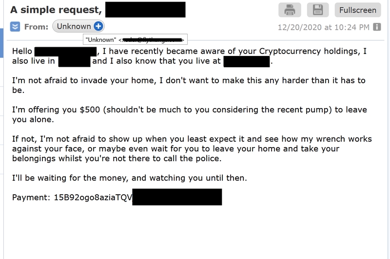 Sample Ransom e-mail from an unknown attacker