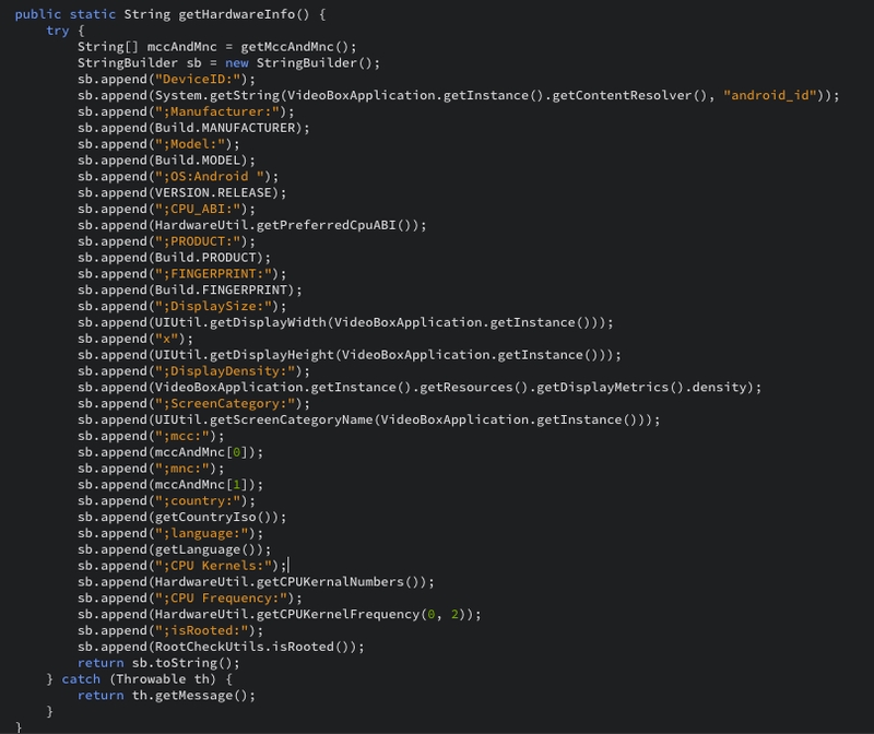 The code snippet of Zoom Android Application